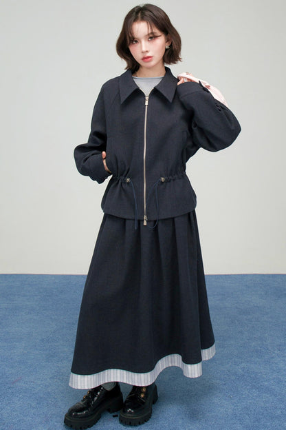 ディープシーブルージャケットスカートセット