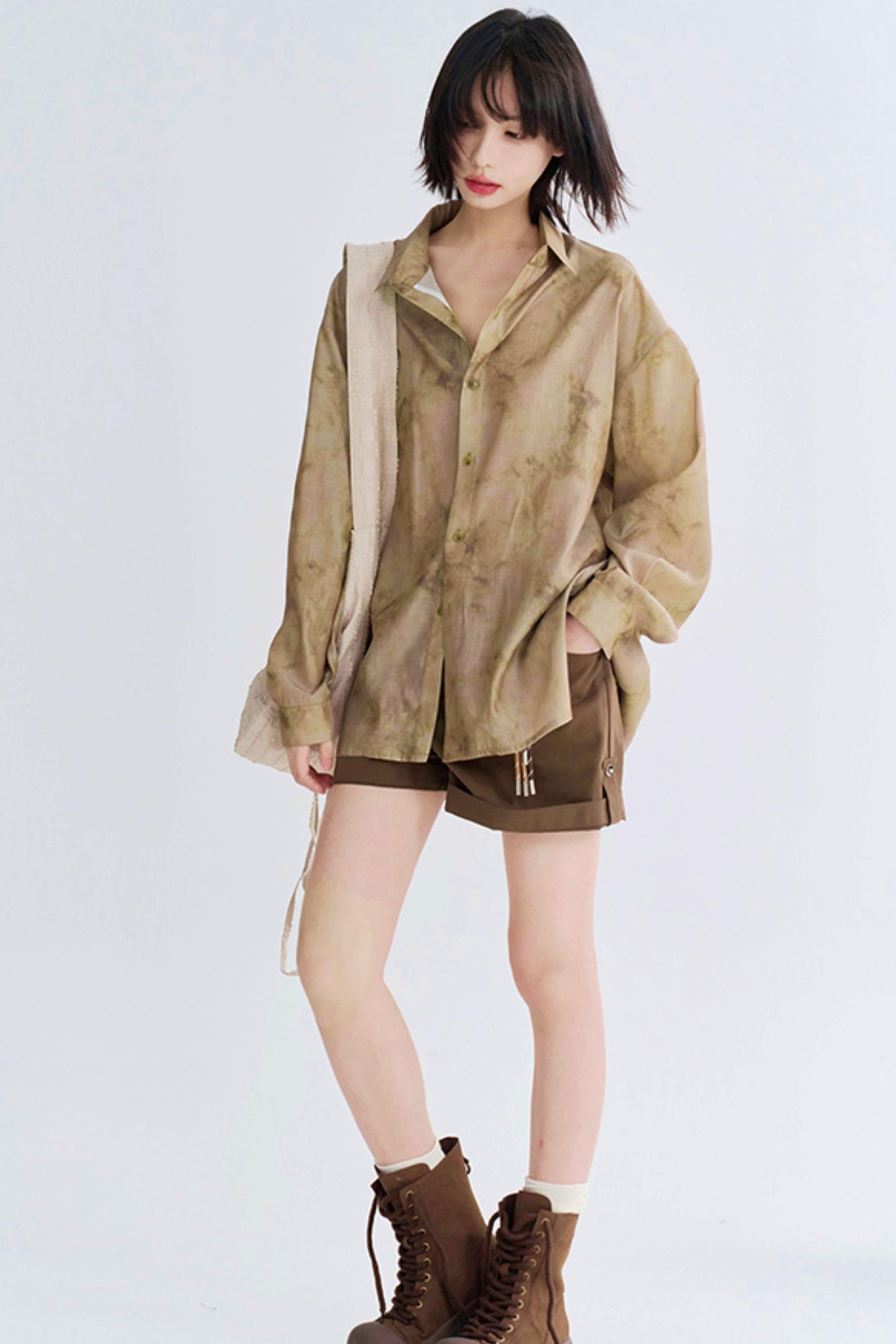 Tie-dye print mode shirt