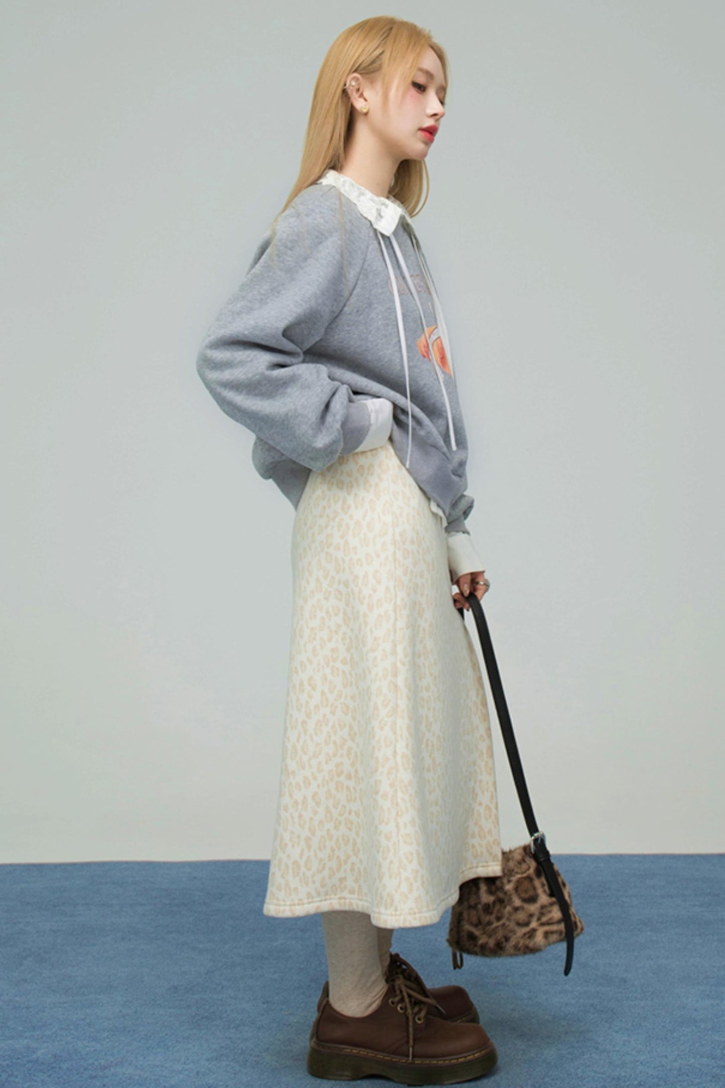 レオパードスウィートハートニットスカート