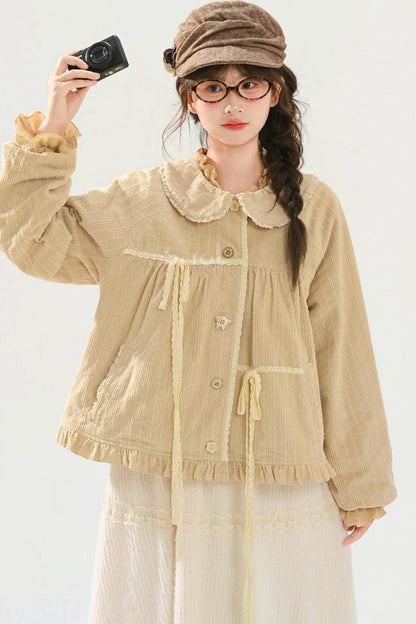 Mori Lace Trim Cotton Jacket + Skirt