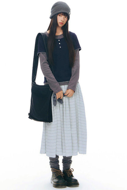 チェックレトロミディスカート