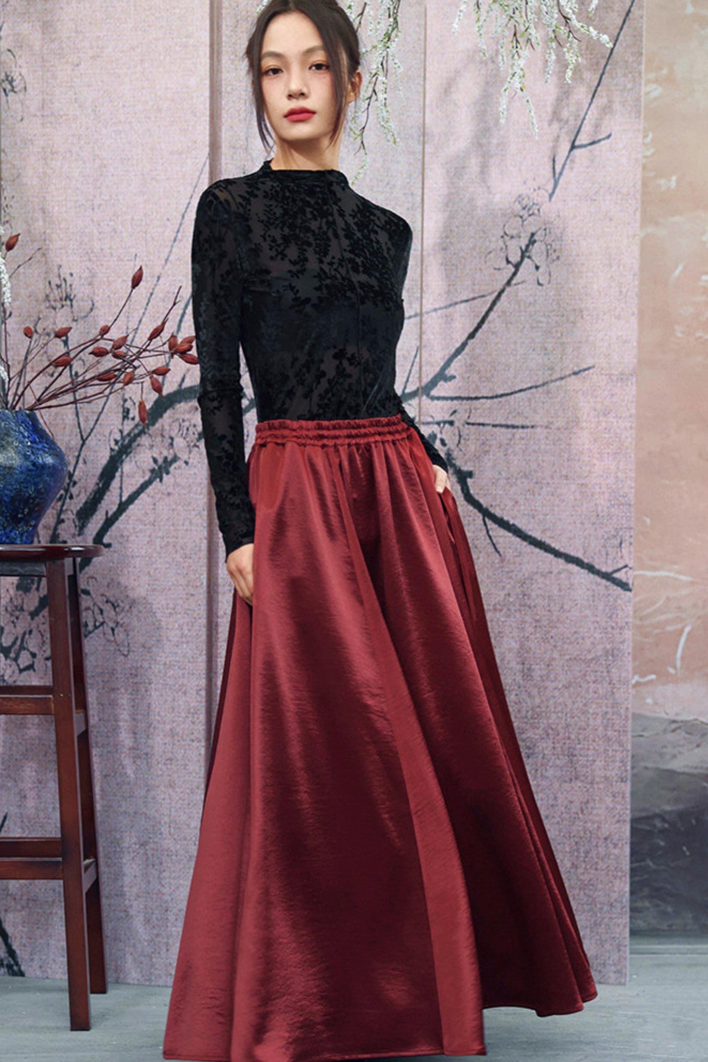 Elegant Satin Skirt