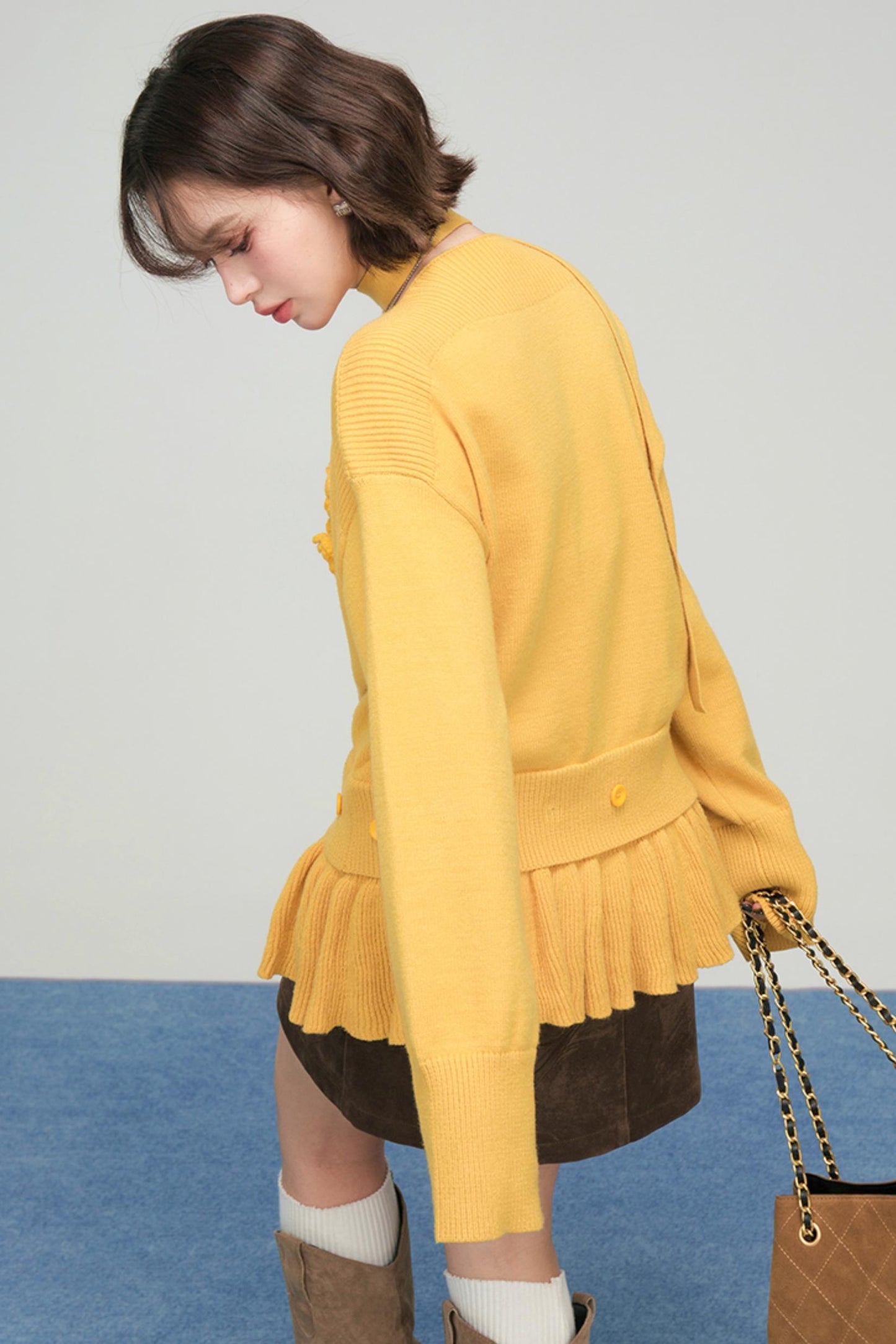 レトロポイントフラワーニット