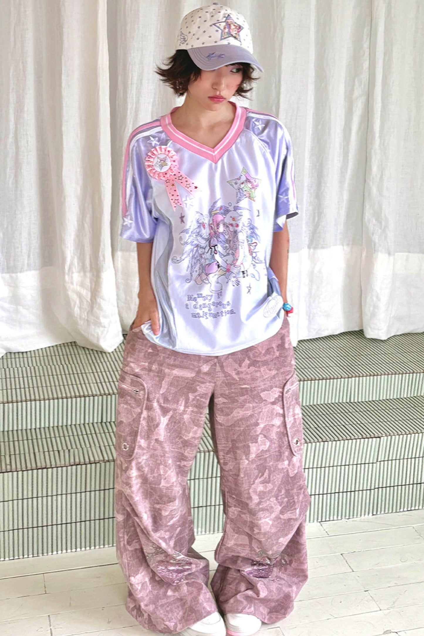 Pantalon large camouflage ange