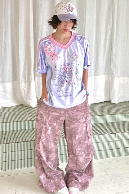 Pantalon large camouflage ange