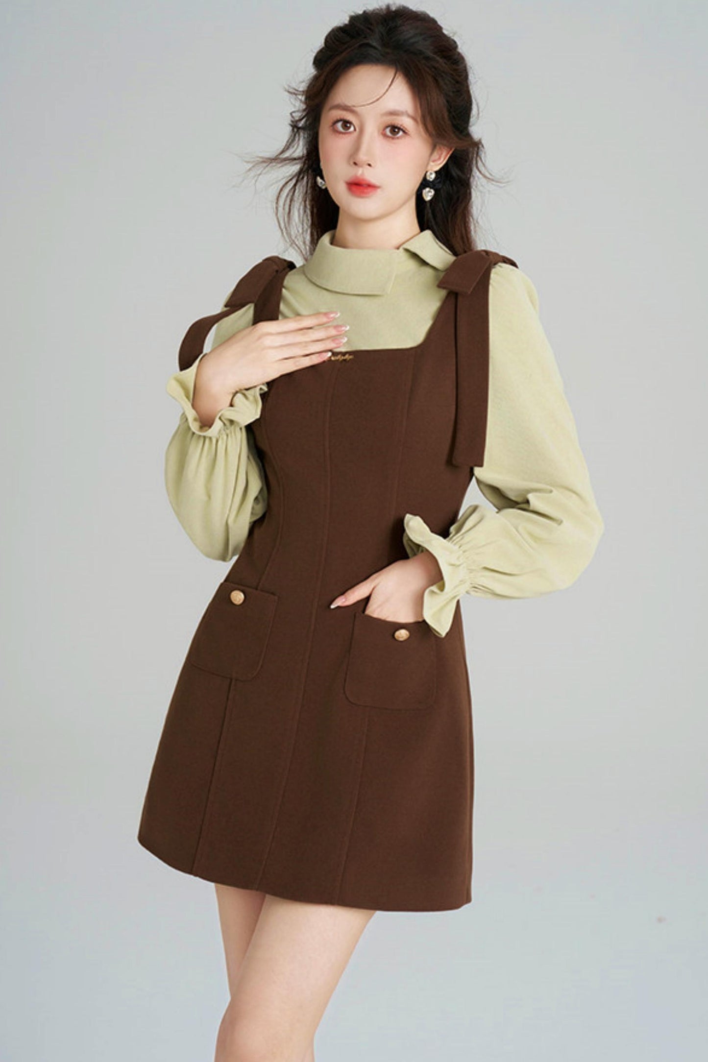 Elegant Waist-Cinching Suit Dress