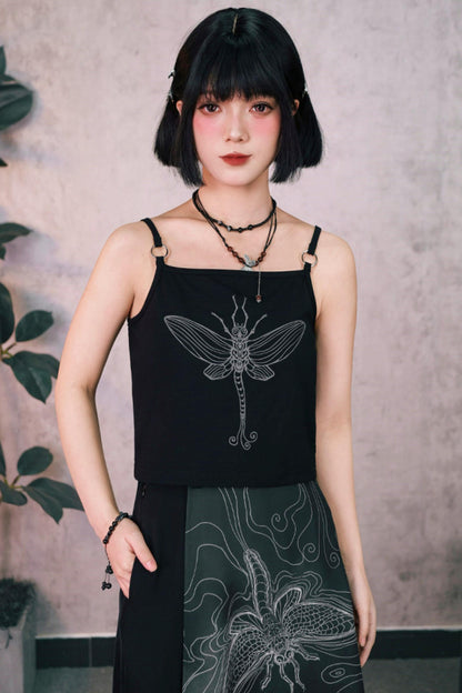 Short-Sleeved Eternity Print Top