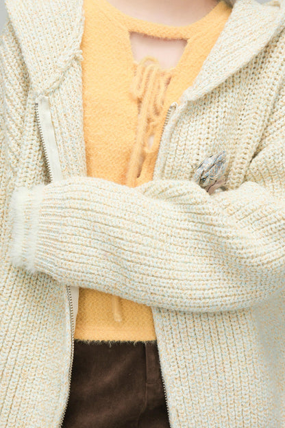 プチハニーリボンカラーニットトップス