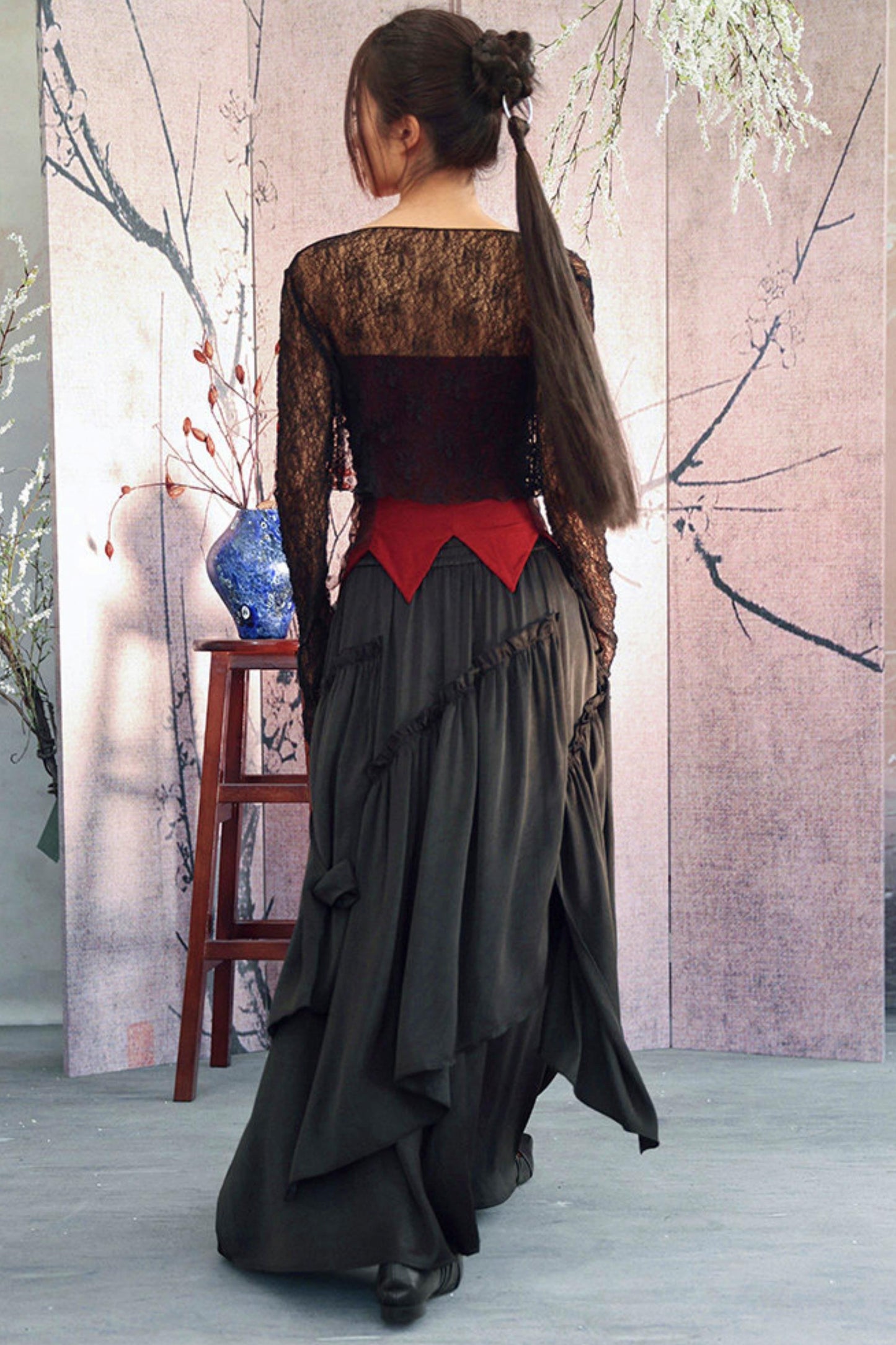 Dark Romantic Satin Skirt