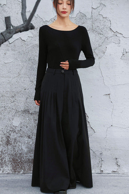 ダークモードワイドレッグパンツ