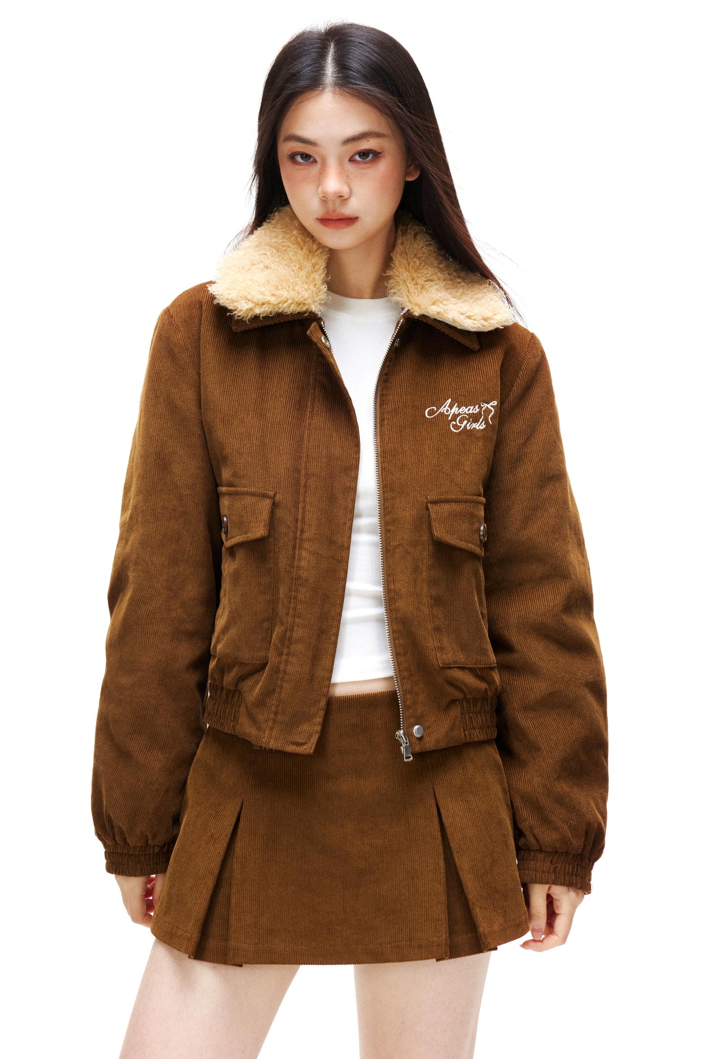 Retro Corduroy Jacket Set