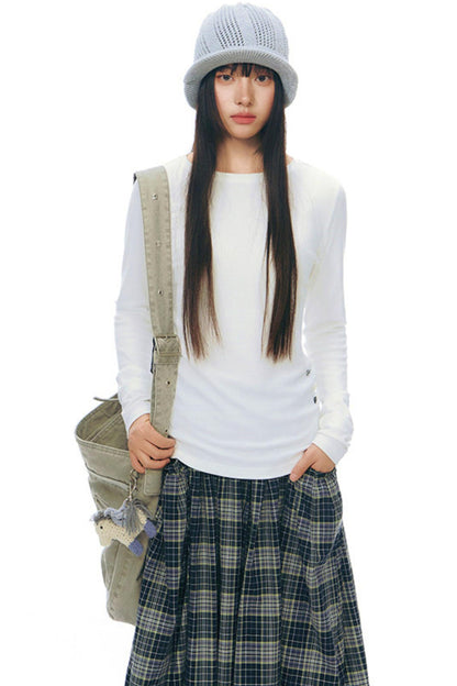 Y2Kボタンレイヤードトップス