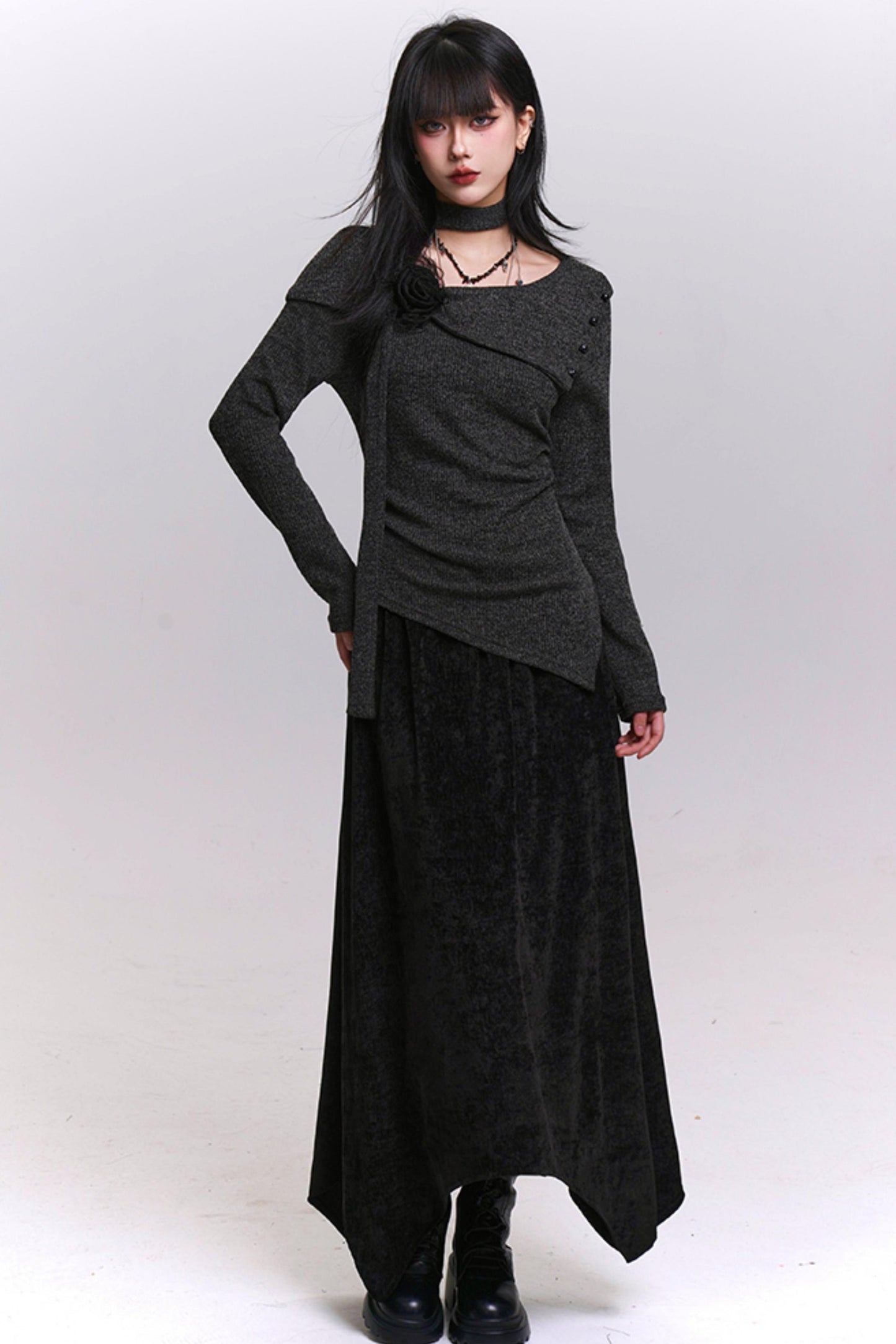 ツーピースニットスカートセットアップ　