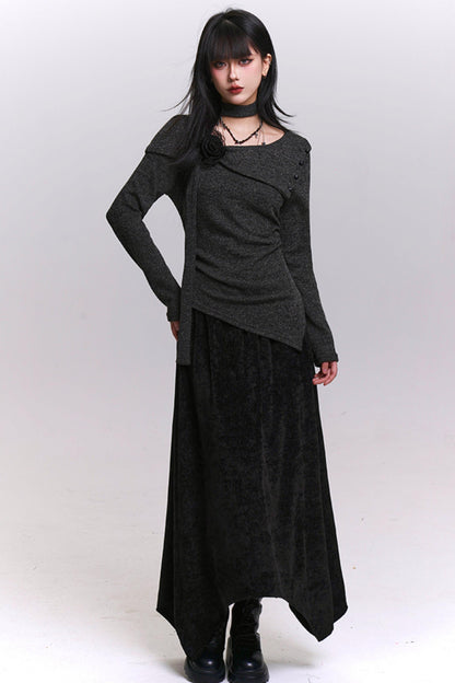 ツーピースニットスカートセットアップ　