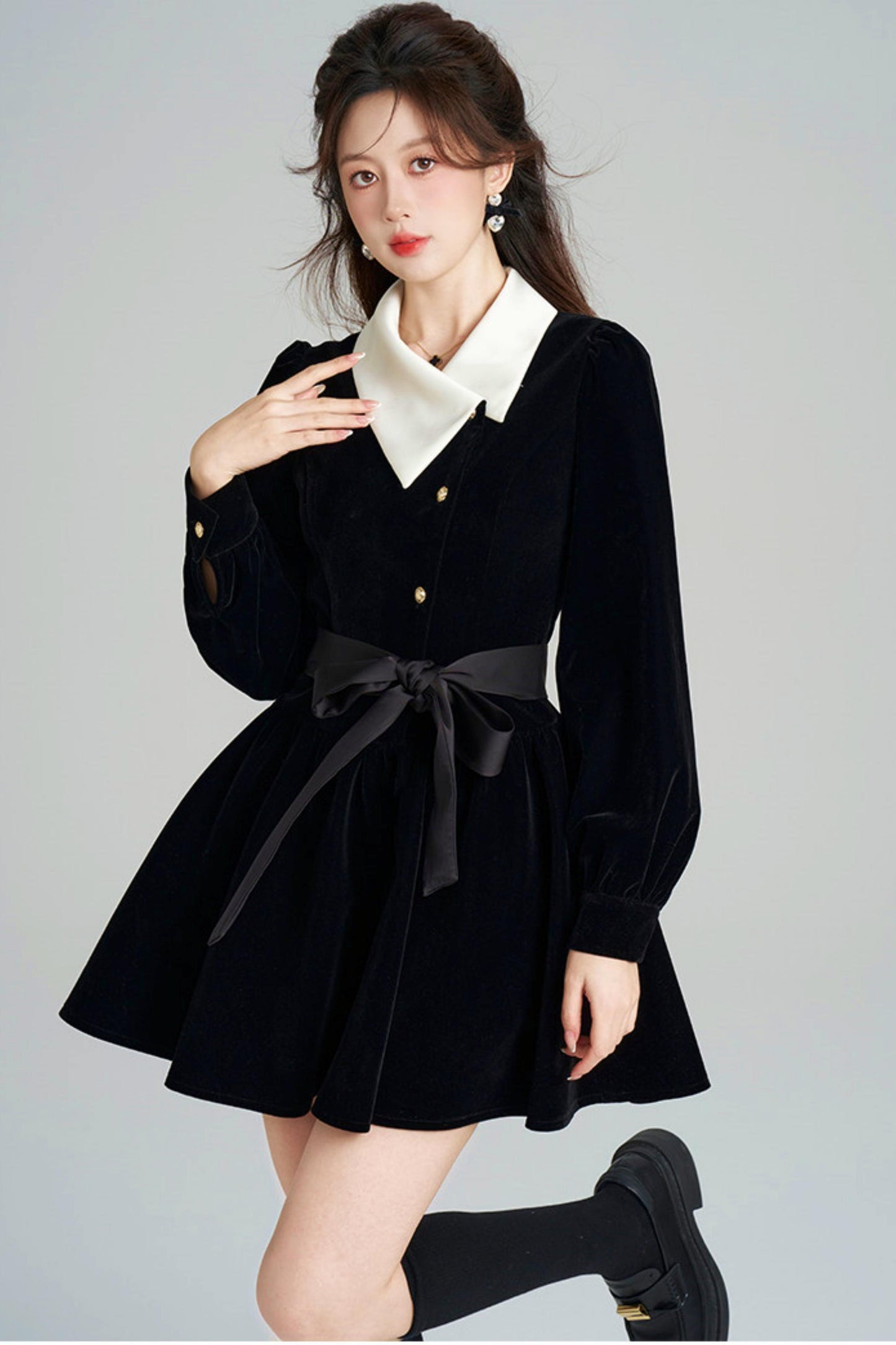 Black Velvet Hepburn Dress