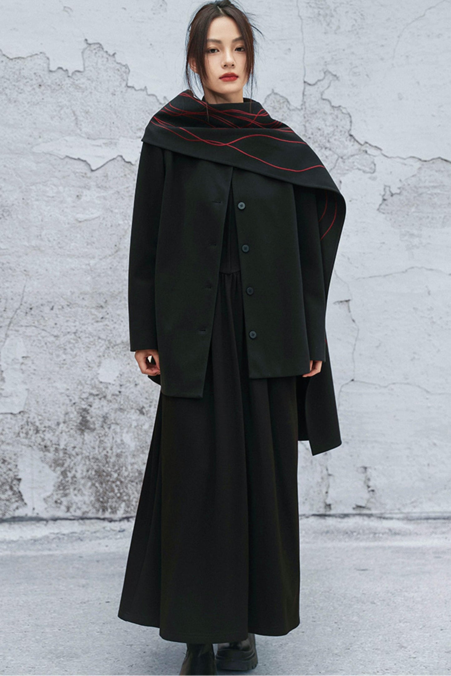 アシメトリカルパッチワークブレザー