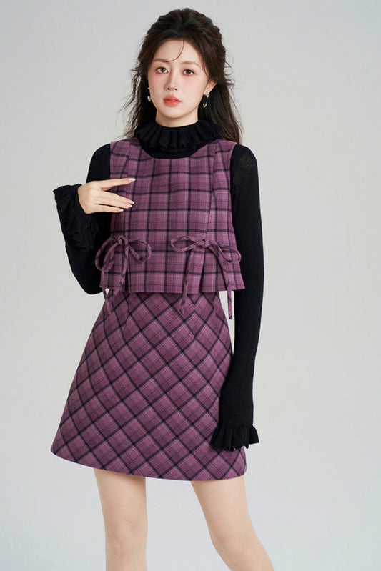Plaid Vest Dress + Top