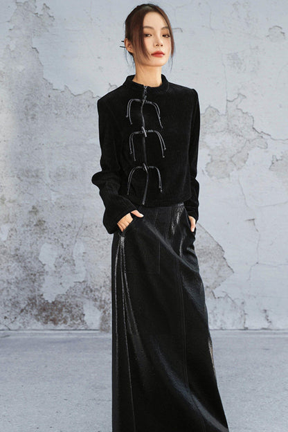 Vertical Striped Duchesnile Cardigan