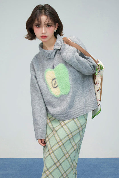 アップルラペルカラーセーター