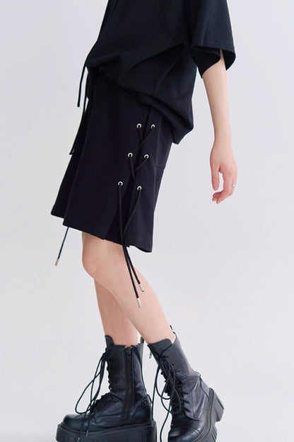 クロップドサイドタイカジュアルパンツ