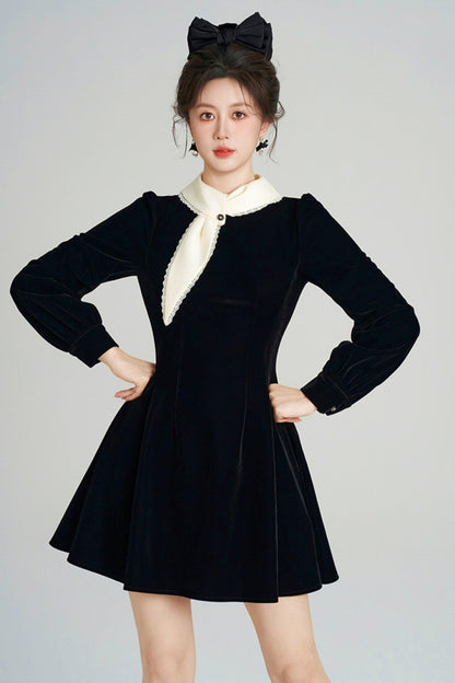 Hepburn Inspired Velvet Dress