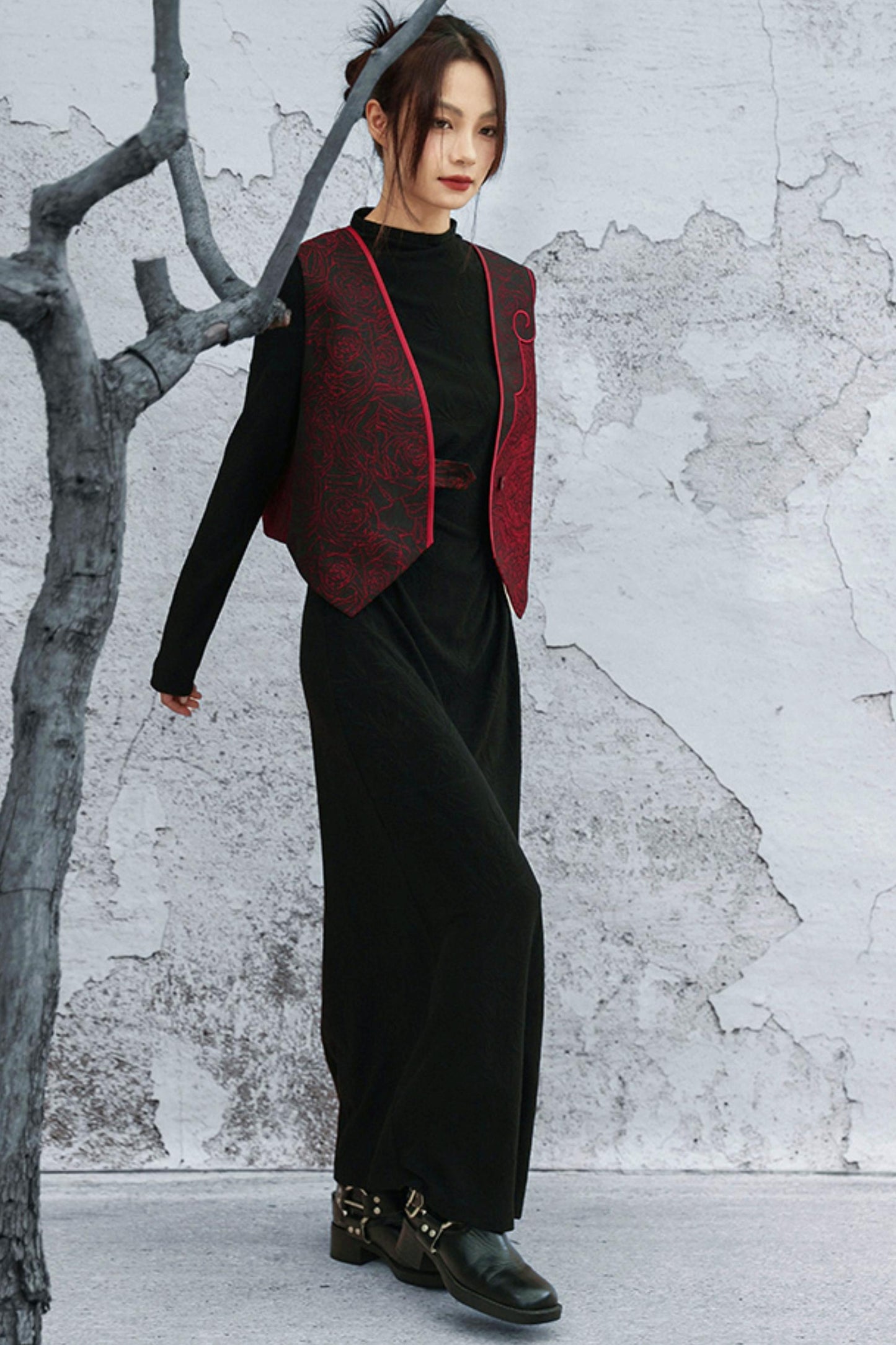 レトロローズジャカードベスト