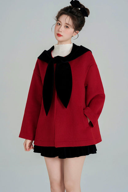Shawl Hood Style Flare Coat
