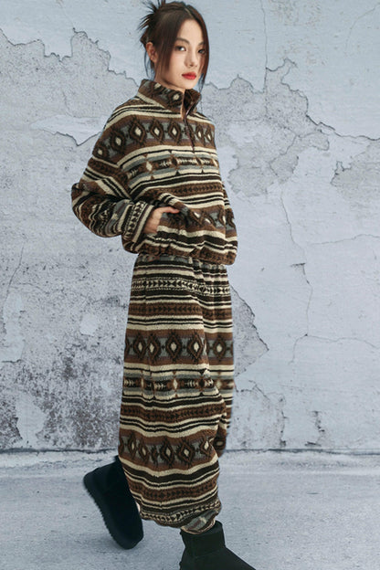 ラムウールジオメトリックジャケット