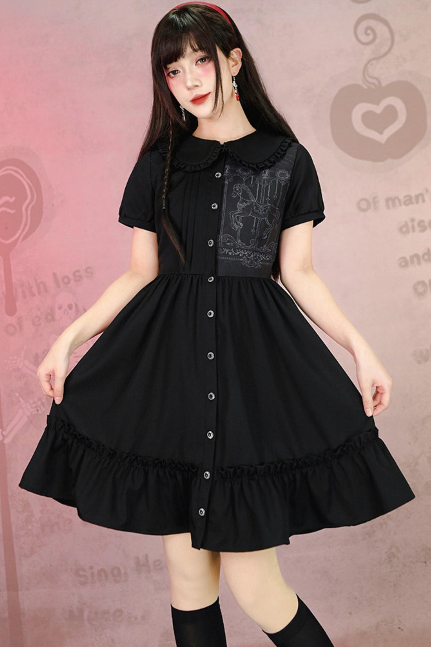 Black Lace Shirt Dress