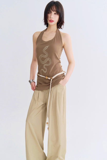 Reptile Print Backless Camisole