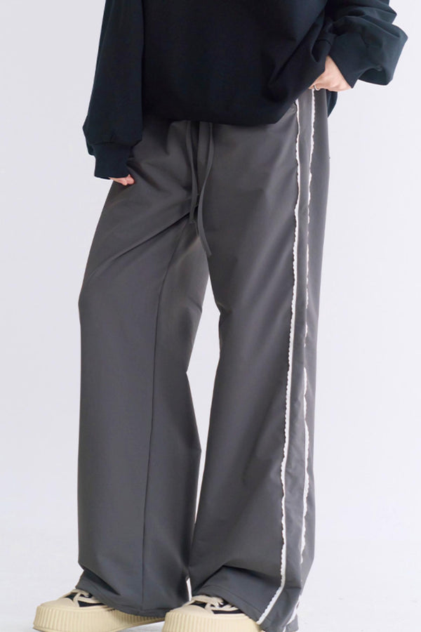 Sporty Style Lace Casual Pants