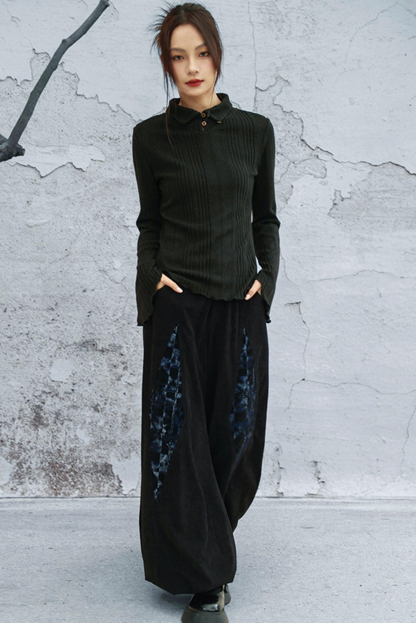 トゥーウェイカラーニットトップ