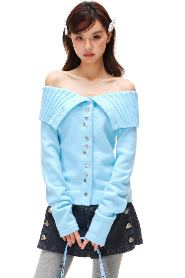 Off-Shoulder Knit Sweater