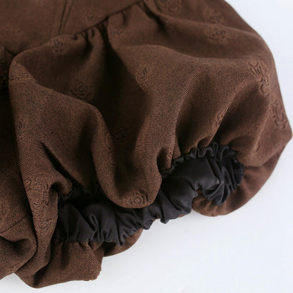 Caramel Cocoa Striped Blouse + Suspender Pants