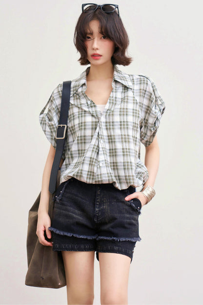 Retro Plaid Design Shirt