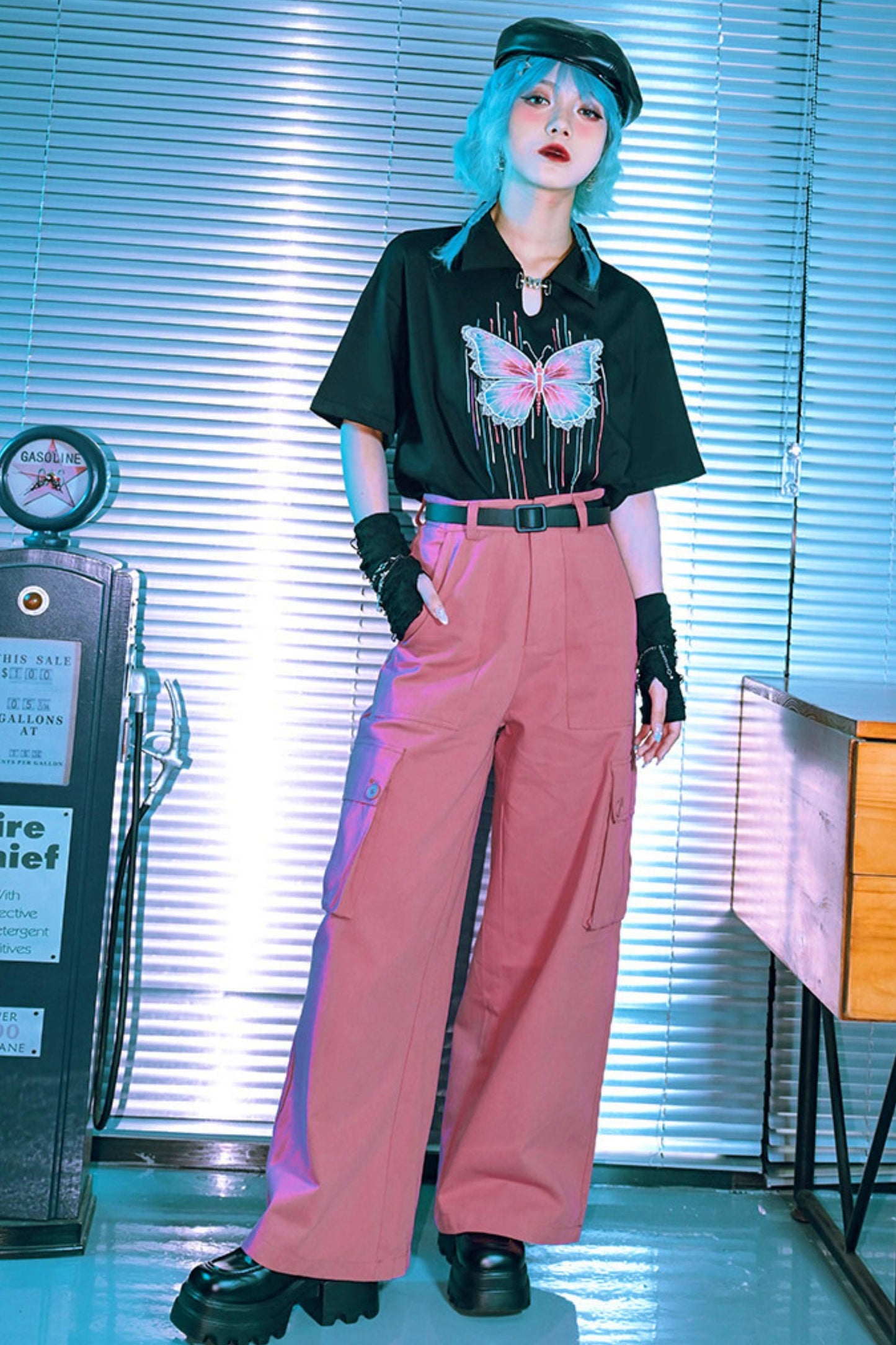 Cyber Butterfly Embroidered Top
