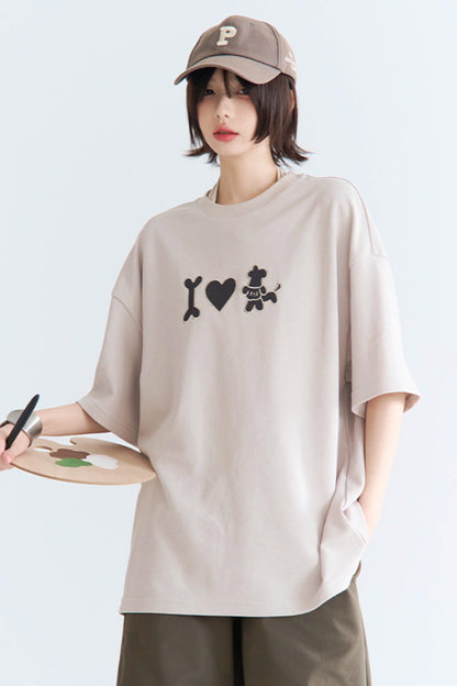 Embroidered Papi Crew Neck T-Shirt