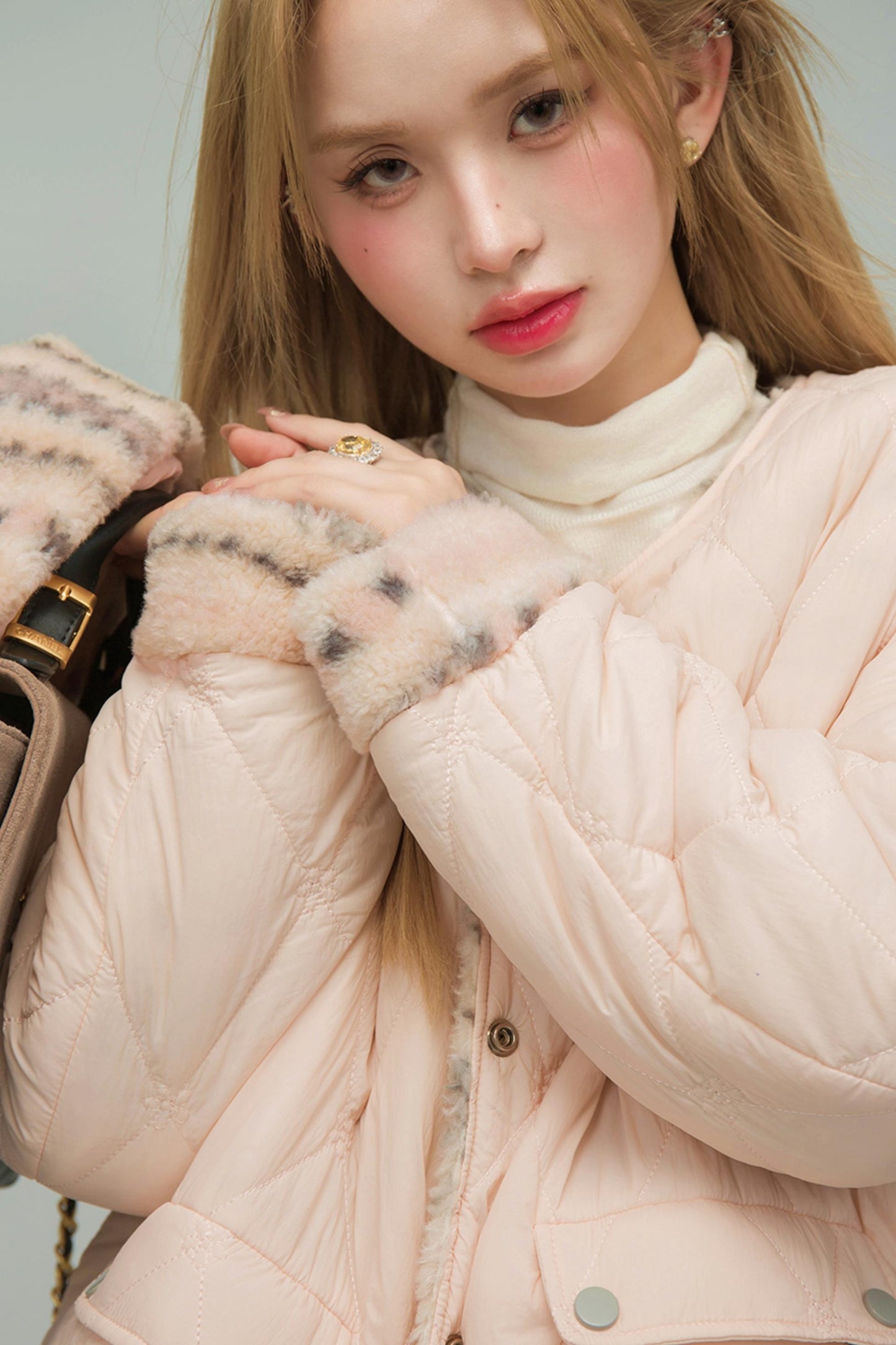 ローズピンクリバーシブルコットンジャケット