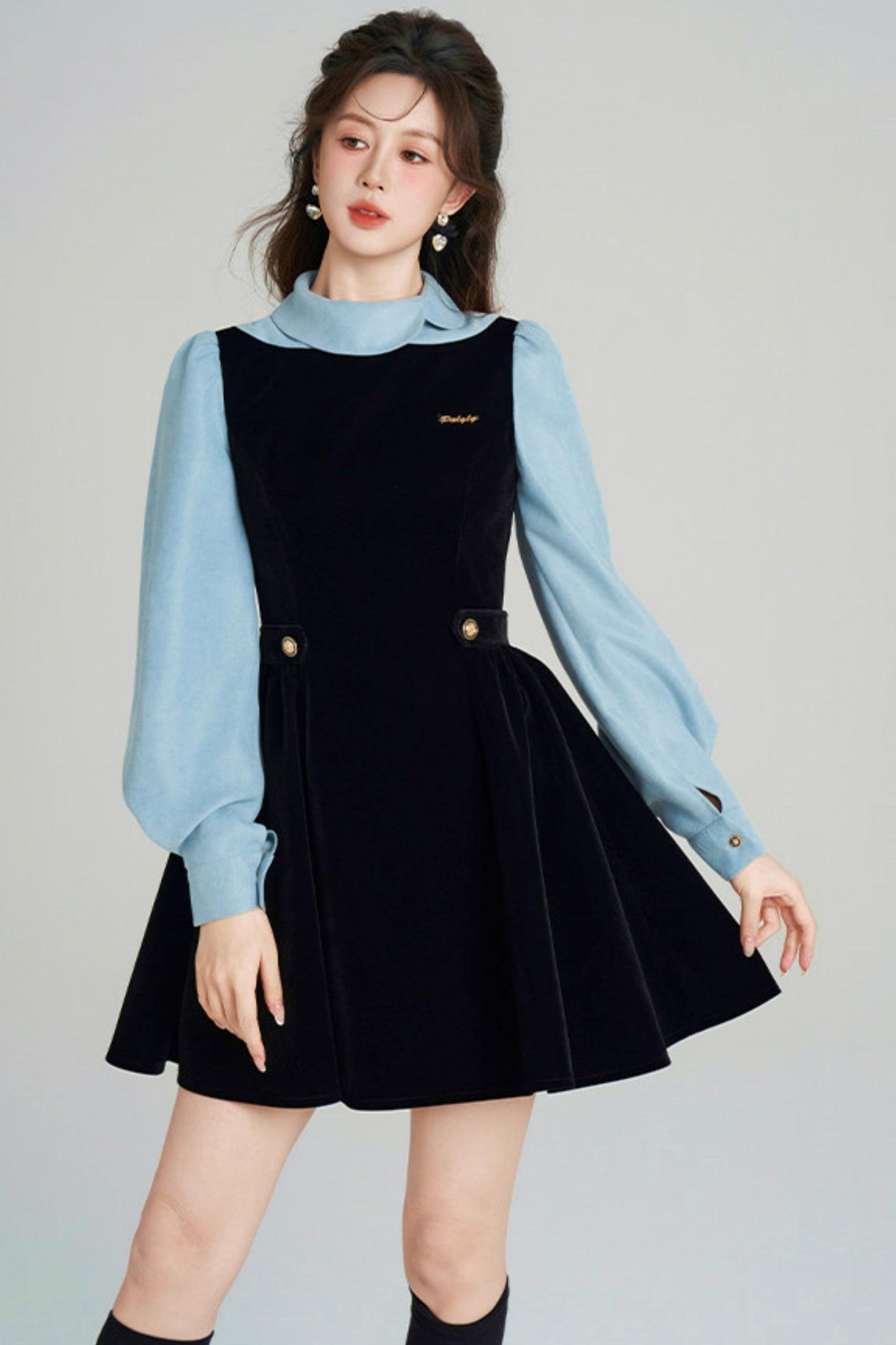 Spliced Velvet Hepburn Dress