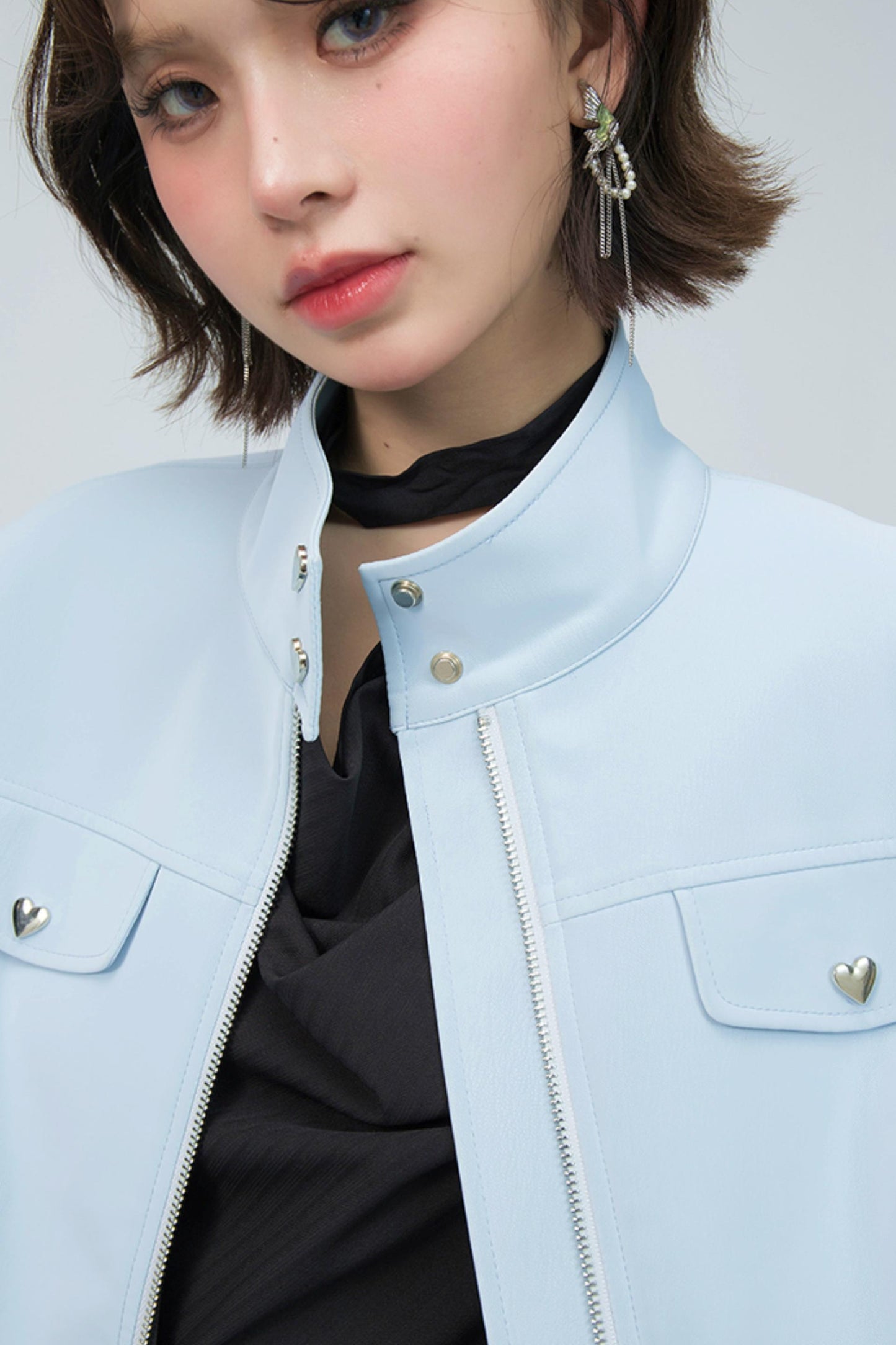 ブルーヴェルヴェットレザージャケット