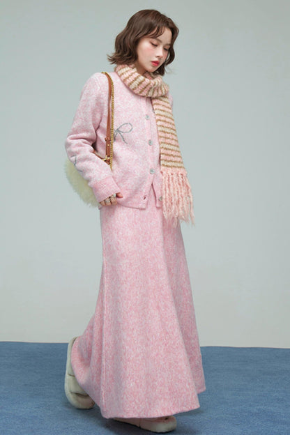 スウィートジャカードニットカーディガンセット