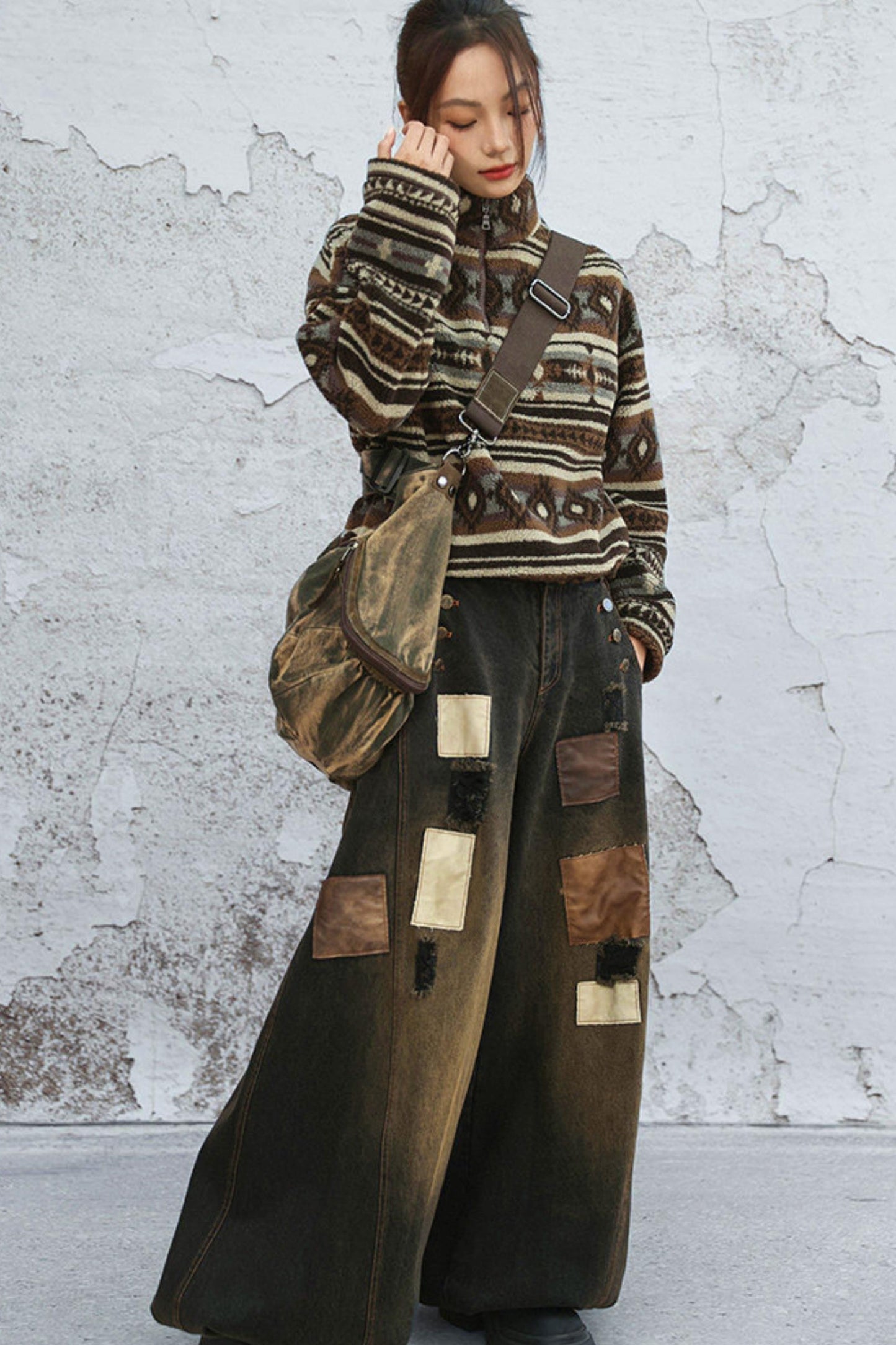 Distressed Washed Denim Bag