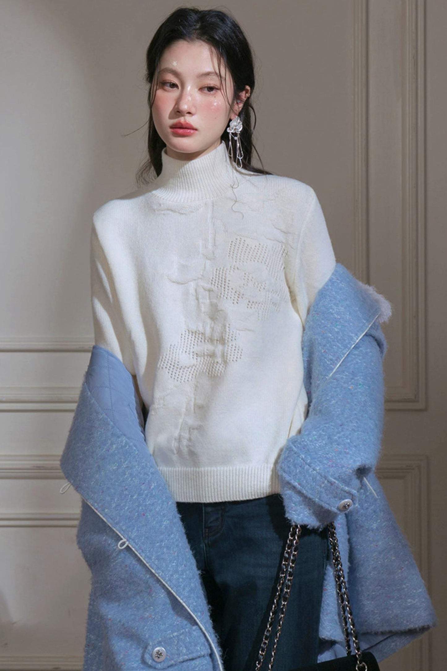 Milky White Turtleneck Top