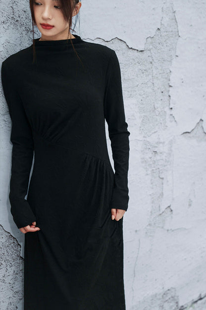 ブラックニットモードドレス