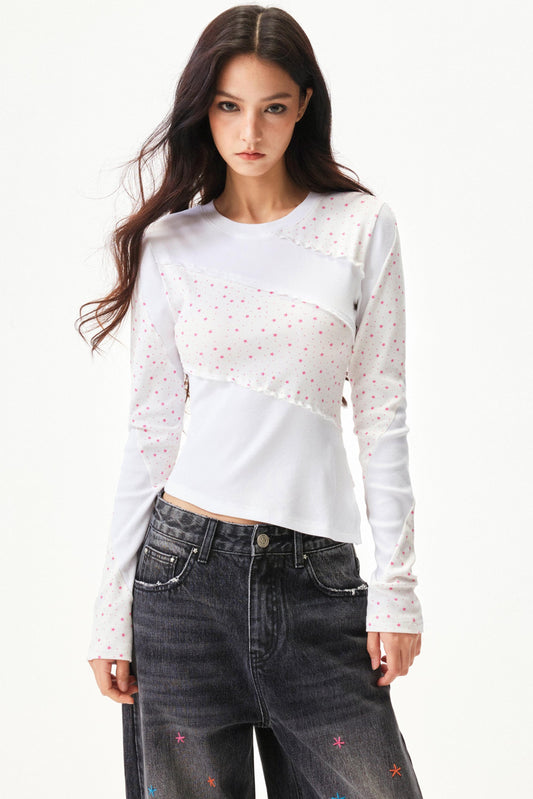 Strickoberteil mit Sternenmuster