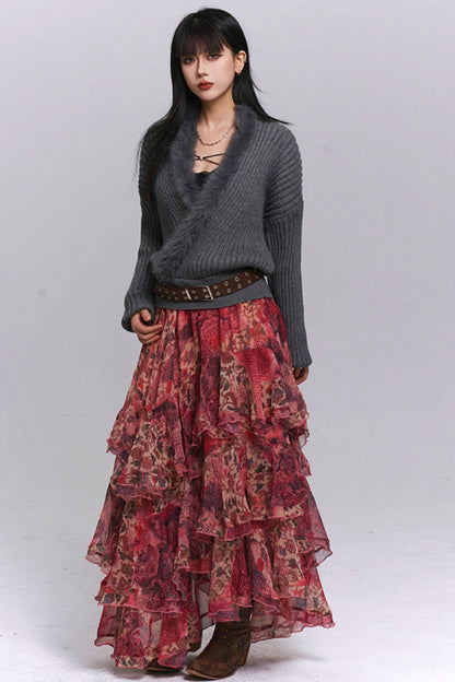 ソフトVネックニットセーター