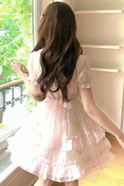 Pink Floral Doll Collar Dress