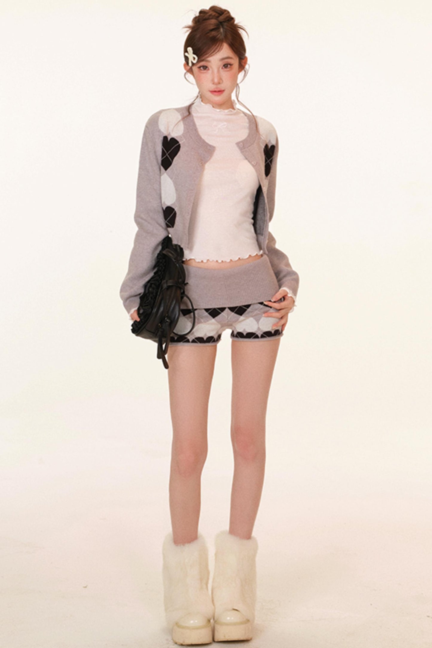 Heart-Pattern Winter Sweater + Pants + Top