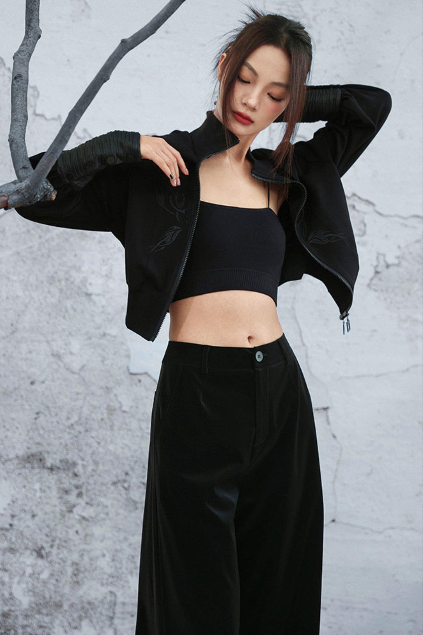 ダークビッグフードショートジャケット