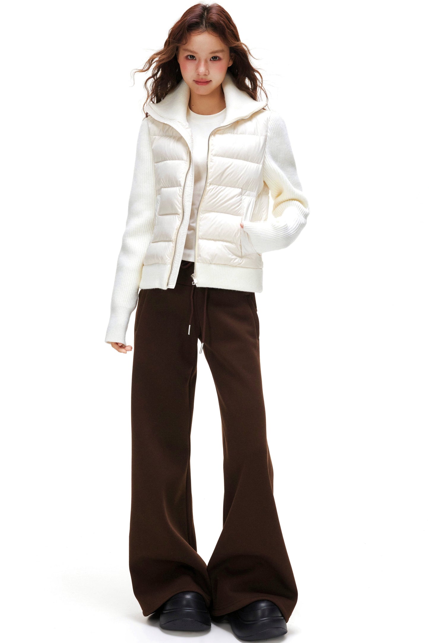 Ribbed Patchwork Down Jacket